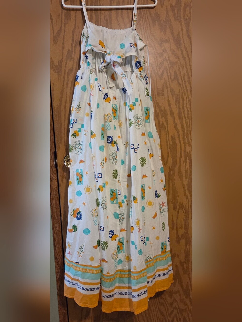 Japna - Flowers, Stars, Fruit Midi Sundress Dress Size Large NWT - Picture 3 of 4